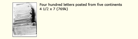 FOUR HUNDRED LETTERS POSTED FROM FIVE CONTINENTS